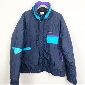 EDELWEISS | Vintage Ski Jacket Navy Purple Teal XL